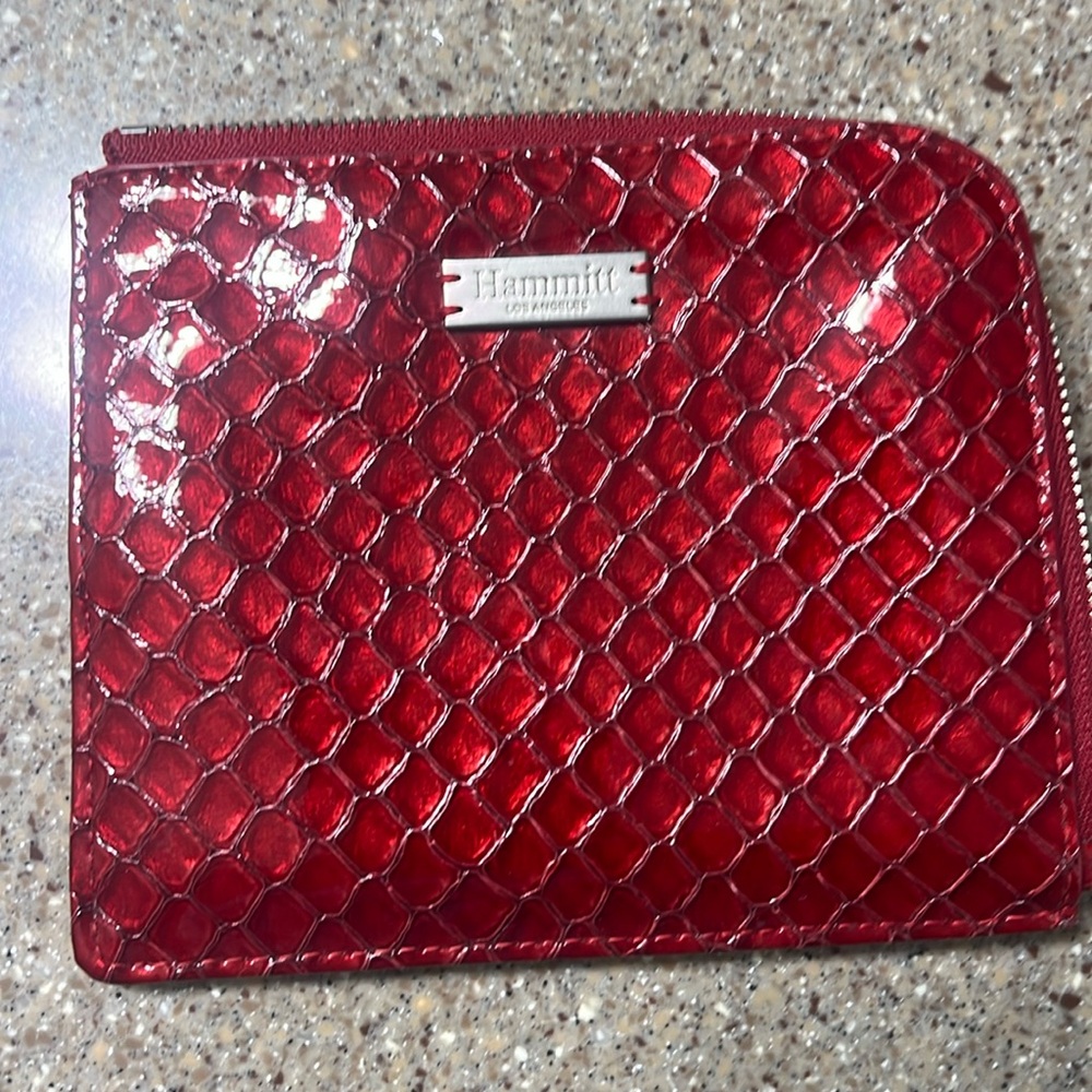 Hammitt red snakeskin wallet